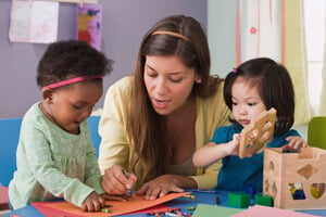 Kids and Caregiver a Daycare