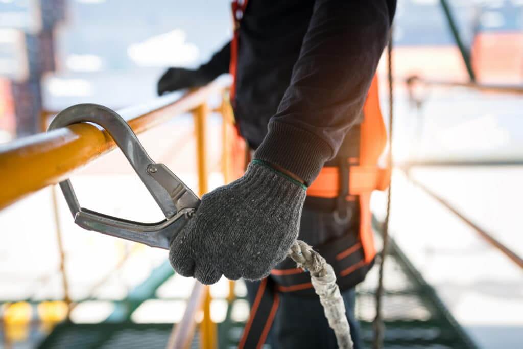 construction worker with safety clip