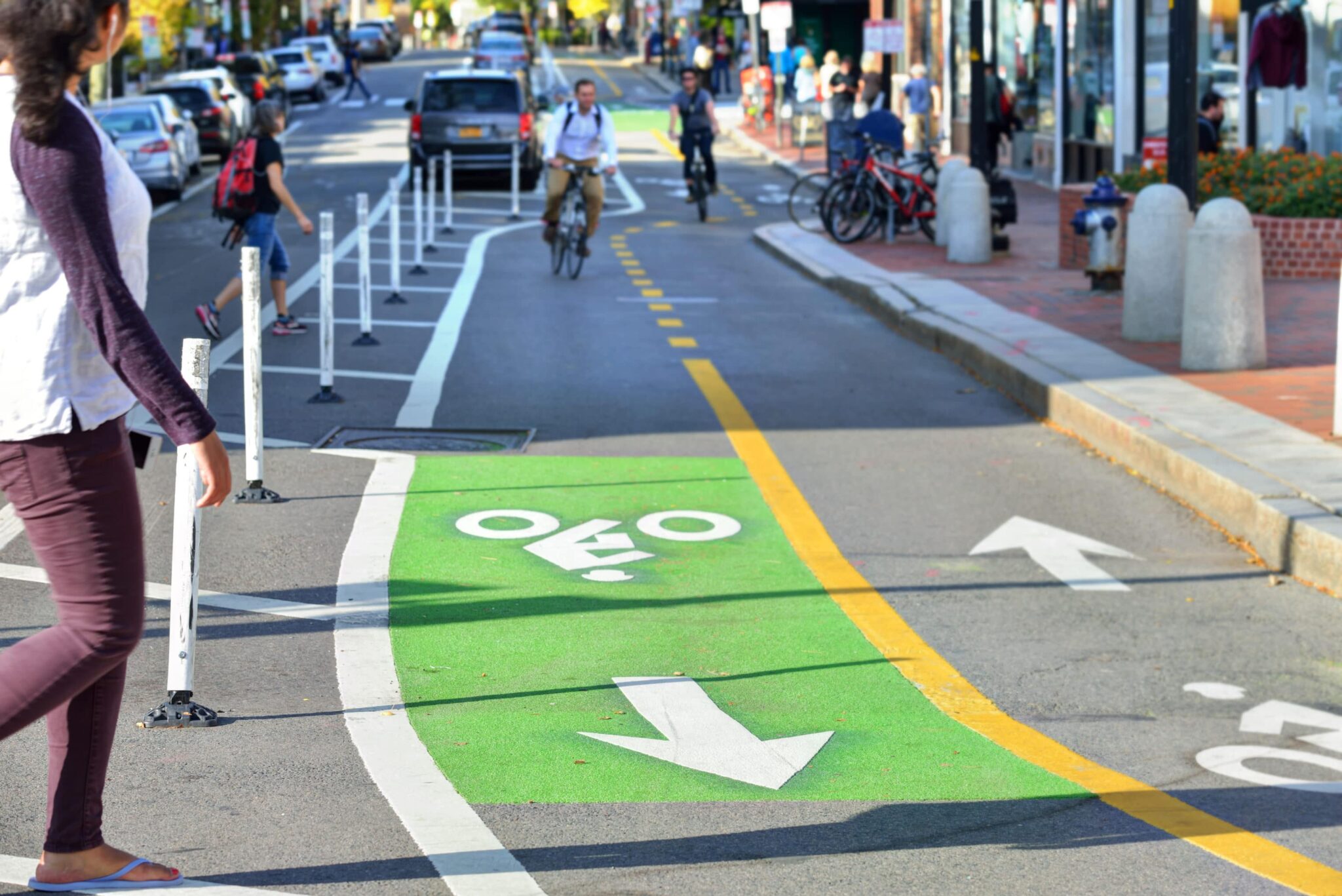 bike lanes with barriers