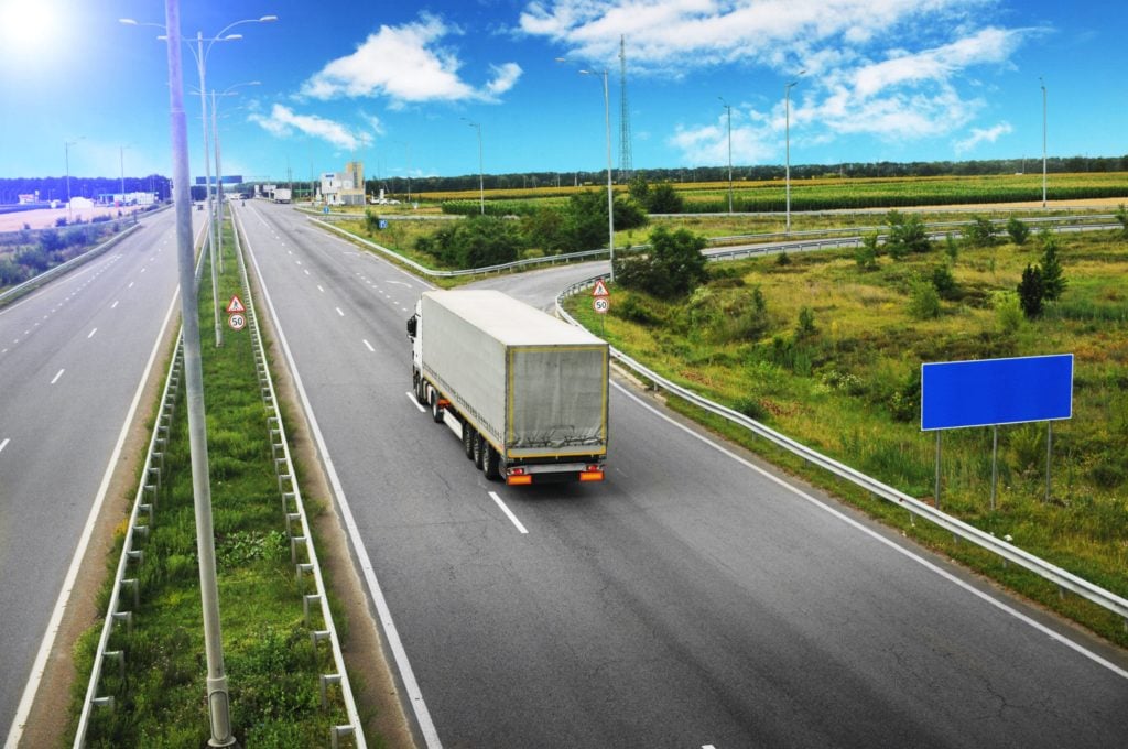 truck drives on an open highway in NJ