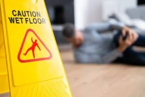 Caution: Slip and Fall Hazard - Floor Sign Ensuring Safety Measures