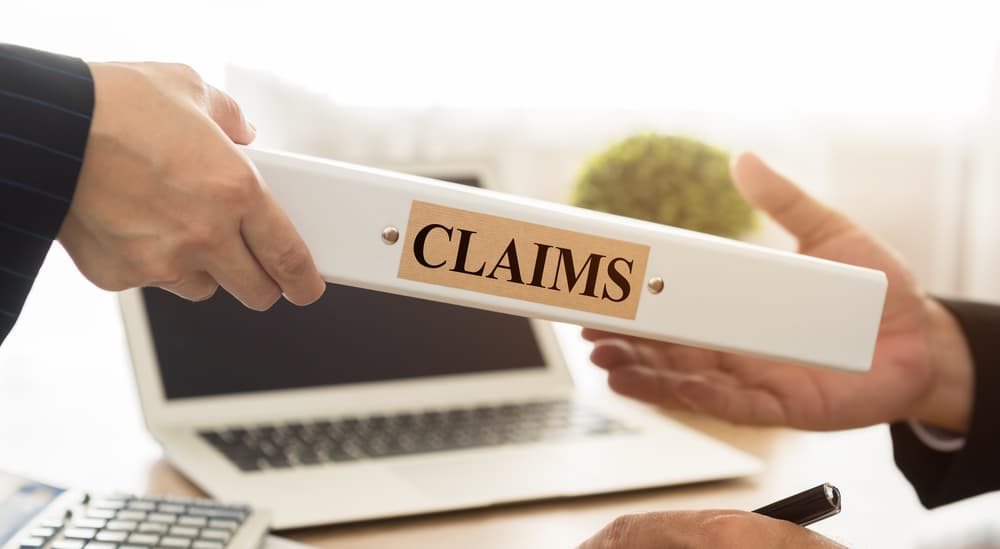 Lawyers filed a claims document of the customer to the insurance company.