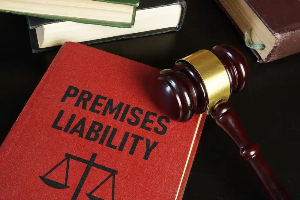 Premises liability is shown using a text on the book