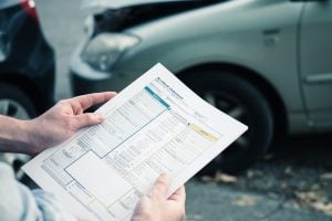 Car accident statement paper after car crash